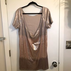 Ombré Gold sequin Free People low back dress